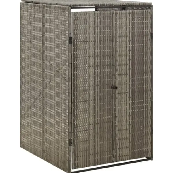 Online Skjul för soptunna grå 70x80x117 cm konstrotting Skjul, Garage & Carports