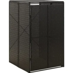 Sale Skjul för soptunna svart 70x80x117 cm konstrotting Skjul, Garage & Carports