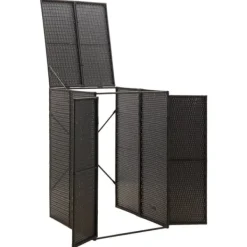 Sale Skjul för soptunna svart 70x80x117 cm konstrotting Skjul, Garage & Carports