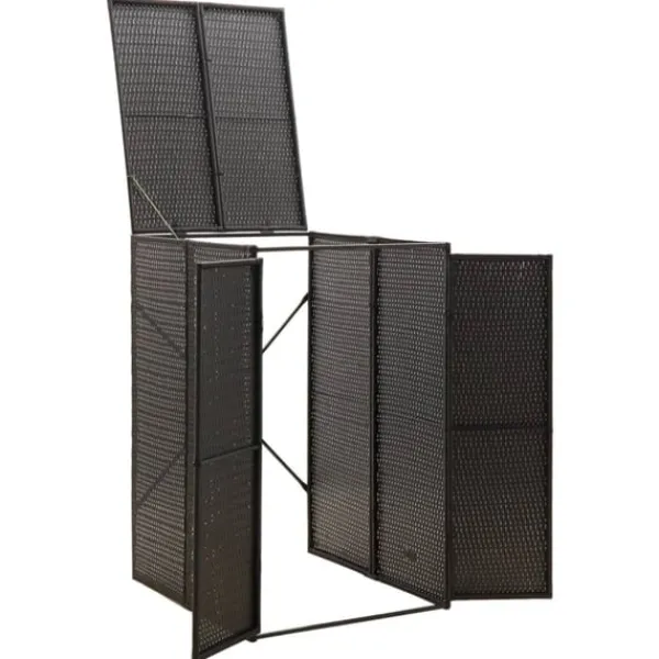 Sale Skjul för soptunna svart 70x80x117 cm konstrotting Skjul, Garage & Carports
