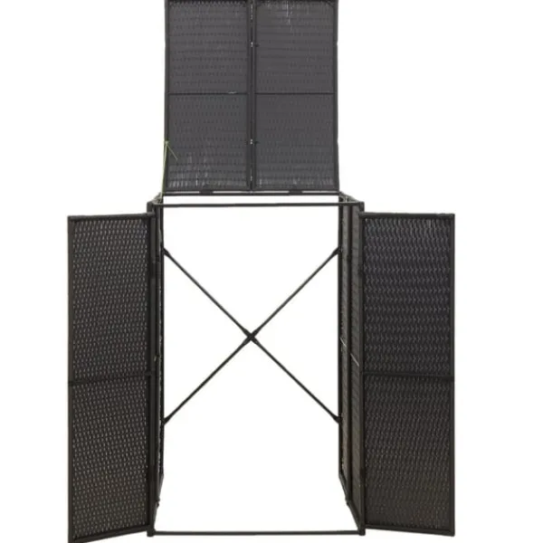 Sale Skjul för soptunna svart 70x80x117 cm konstrotting Skjul, Garage & Carports