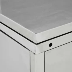 Skjul för två sopkärl 240 L i rostfritt stål | Färg: Silver | Storlek: 120x80x110 cm