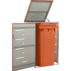 Hot Skjul till ett sopkärl 69x77,5x112,5 cm rostfritt stål Skjul, Garage & Carports
