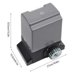 Skjutgrindsöppnare - Grindmotor - 370 W - IP44 - Max 600 kg - 1400 varv/min - 12 m/min - Fjärrkontroll & nycklar - Grå