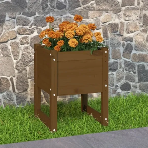 Best Skrivbord honungsbrun 40x40x52,5 cm massiv furu Planteringsbänkar
