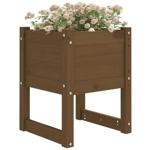 Best Skrivbord honungsbrun 40x40x52,5 cm massiv furu Planteringsbänkar