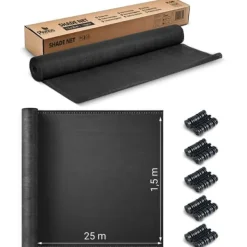 Online Skuggnät 1,5x25m 140g/m2 + 50 klämmor grå Markduk & Fiberduk