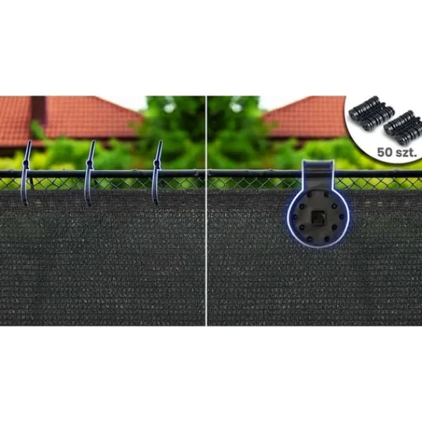 Skuggnät 1,5x50m 110g/m2 + 50 klämmor grå