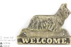 Sale Skye Terrier - dörrskylt med en hund, välkomstplakett i mässing, unik skylt med inskriptionen Welcome by Art-Dog Adresskyltar & Husnummer