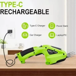 Sladdlös 2-i-1 Häcksax & Grästrimmer – 7,2V Elektrisk Trimmer för Trädgård, Gräsmatta och Buskar Trädgårdsmaskiner