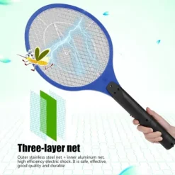 New Sladdlös Uppladdningsbar Elektrisk Flugmygg Smälla Bug Zapper Racket Insektdödare Blå Flugsmällor