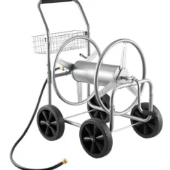 Clearance Slangvagn, 85,5x55x89 cm, Silver, Förvaring i stål Bevattning