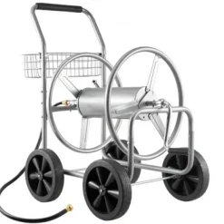Clearance Slangvagn, 85,5x55x89 cm, Silver, Förvaring i stål Bevattning