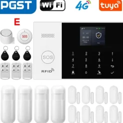Smart Alarm System, Mobil Kontroll, Rörelsedetektionssensorer,EU-kontakt, E