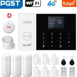 Smart Alarm System, Mobil Kontroll, Rörelsedetektionssensorer,EU-kontakt, D