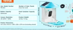Online Smart fågelmatare, 2K HD-kamera, solenergidriven, 2L kapacitet,Blå För Fåglar & Småvilt