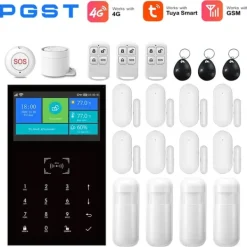 Smart Hem Larm System, App Kontroll, 99 Zons Stöd,EU-kontakt, 4G-E Hemlarmsystem