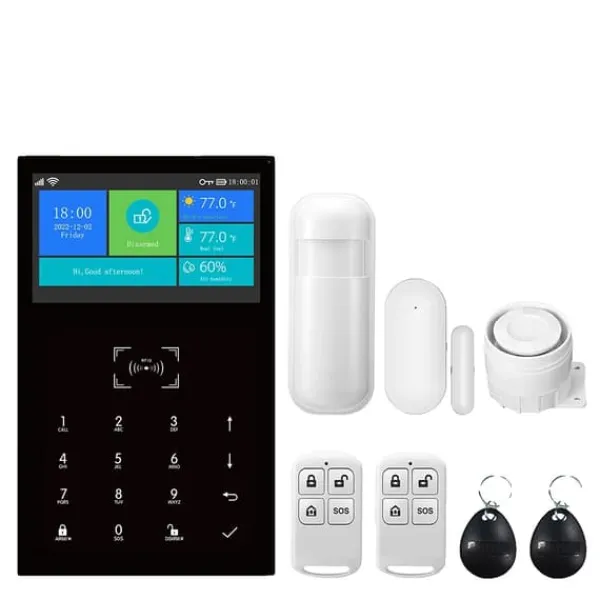 Smart Hem Larm System, App Kontroll, 99 Zons Stöd,4G-A, EU-plugg