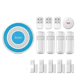 Smart Hem Larm System, Trådlös Anslutning, App-Styrd,WiFi Larm Kit E, EU Kontakt