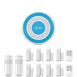 Smart Hem Larm System, Trådlös Anslutning, App-Styrd,WiFi Larm Kit H, EU Kontakt
