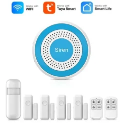 Smart Hem Larm System, Trådlös Anslutning, App-Styrd,EU Kontakt, WiFi Larm Kit G Hemlarmsystem