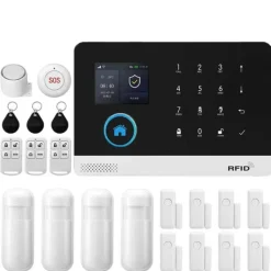 Best Smart inbrottssäkerhetsalarmssystem, 99 zoner, kompatibelt med smarta hemplattformar,EU Plug-b, E-103 Hemlarmsystem