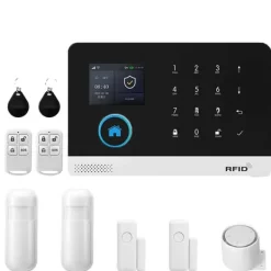 Smart inbrottssäkerhetsalarmssystem, 99 zoner, kompatibelt med smarta hemplattformar,B-103, EU-plugg-d