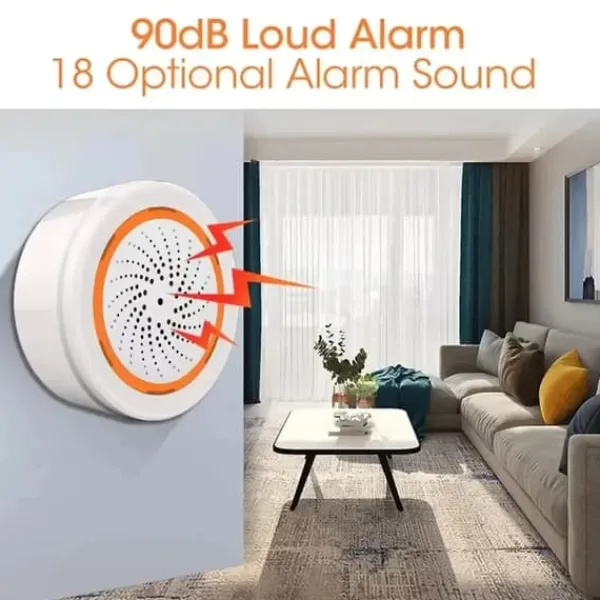 Smart Siren, 90dB Larm, Fjärrkontroll,Zigbee Siren
