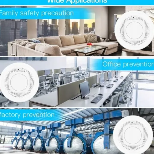 Outlet Smart Zigbee rökdetektor - MOES - Brandsäkert material - Smartphone-notifikationer - Ljudlarm Rök- & Koloxiddetektorer