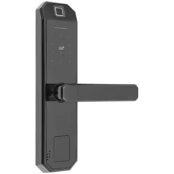 Online Smartlås, Fingeravtryck & Lösenordsåtkomst, Hållbar Zinklegering, Modern Touchkontroll,Ja, svart Hemlarmsystem