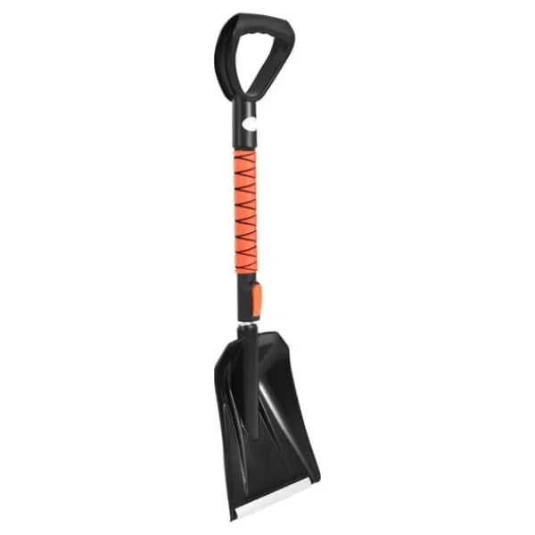Snöborste & isskrapa - Set 3-i-1 med snöskyffel - Teleskopisk 107 cm - Vridbart 180° borsthuvud - Halkfritt handtag - För bil, SUV, lastbil