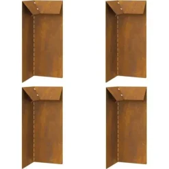 Best Snigelavvisande grill i Corten-stål - - Paket med 4 - 10x10x25 cm - Rost - Utomhus - Hållbar Skadedjursfällor