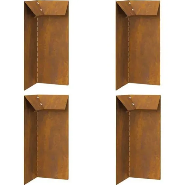 Best Snigelavvisande grill i Corten-stål - - Paket med 4 - 10x10x25 cm - Rost - Utomhus - Hållbar Skadedjursfällor