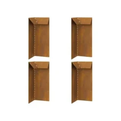 Best Snigelavvisande grill i Corten-stål - - Paket med 4 - 10x10x25 cm - Rost - Utomhus - Hållbar Skadedjursfällor