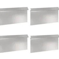 vidaXL Snigelbarriärer i rostfritt stål - - Set om 4 - Silver - 50x3,5x25 cm - Hållbar - Utomhus