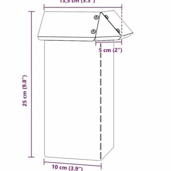 vidaXL Snigel-skydd i galvaniserat stål - - Silverfärgad - 13,5 x 13,5 x 25 cm - Hållbar - Utomhusbruk