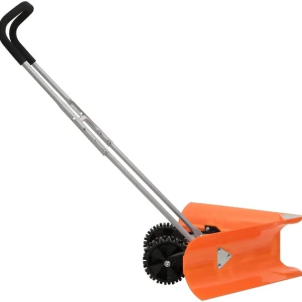 vidaXL Snöplog med förlängningsbart handtag orange stål