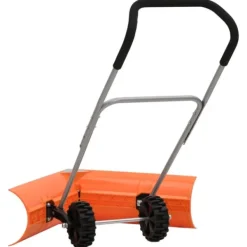 vidaXL Snöplog med förlängningsbart handtag orange stål