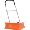 vidaXL Snöplog med förlängningsbart handtag orange stål