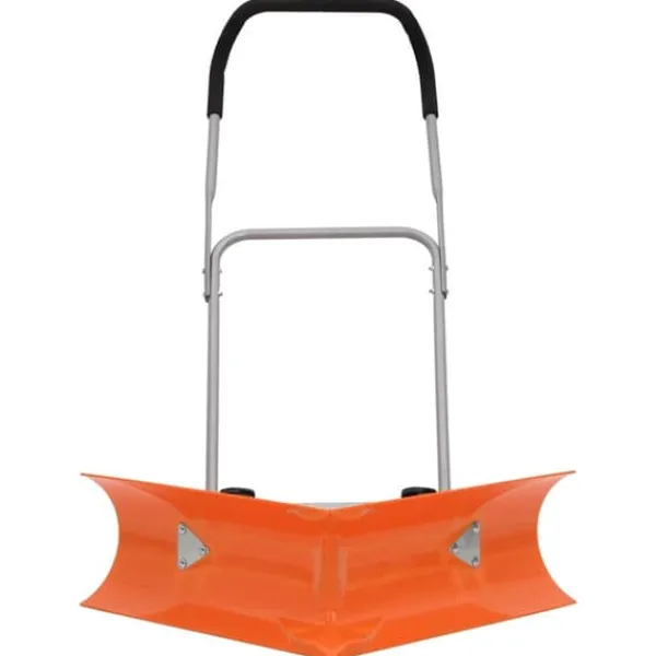 vidaXL Snöplog med förlängningsbart handtag orange stål