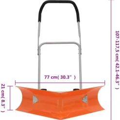 New Snöplog med förlängningsbart handtag - Effektiv snöskottning | Färg: Orange | Storlek: 77x21 cm Snöborttagning