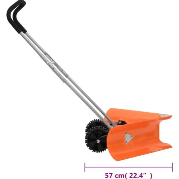 New Snöplog med förlängningsbart handtag - Effektiv snöskottning | Färg: Orange | Storlek: 77x21 cm Snöborttagning