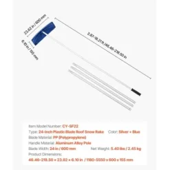 Sale Snöraka för tak, 118-555x60x15,5 cm, Silver, Plastblad Snöborttagning