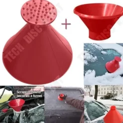 Discount Snöskrapa - TD® - Magisk Kon - Diameter 14,5 cm - Färg Röd - Praktisk och Hållbar Snöborttagning