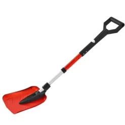 Hot Snöskyffel - Hopfällbar - Blad 22 cm - Justerbar längd 91–102 cm - D-handtag - Lätt aluminiumlegering - Ergonomisk Snöborttagning