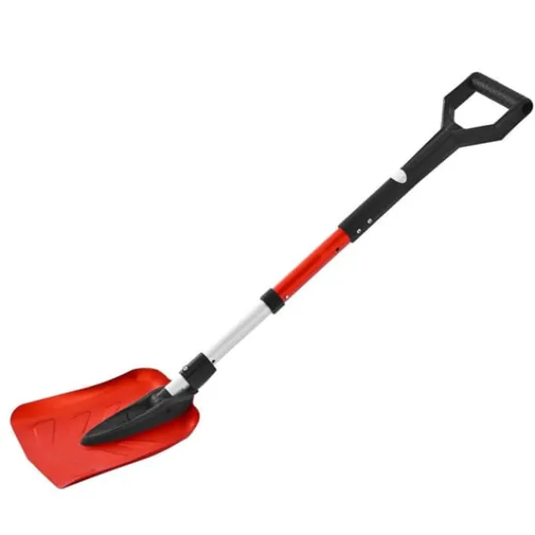 Hot Snöskyffel - Hopfällbar - Blad 22 cm - Justerbar längd 91–102 cm - D-handtag - Lätt aluminiumlegering - Ergonomisk Snöborttagning