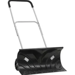 vidaXL Snöskyffel - - Stålblad - Utdragbart handtag - Dimensioner 66x33 cm - Antiglids hjul