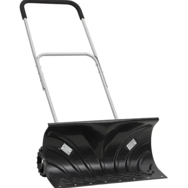 vidaXL Snöskyffel - - Stålblad - Utdragbart handtag - Dimensioner 66x33 cm - Antiglids hjul