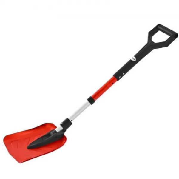 Snöskyffel, 91-102x22 cm, Röd, Fällbart verktyg i aluminiumlegering Snöborttagning