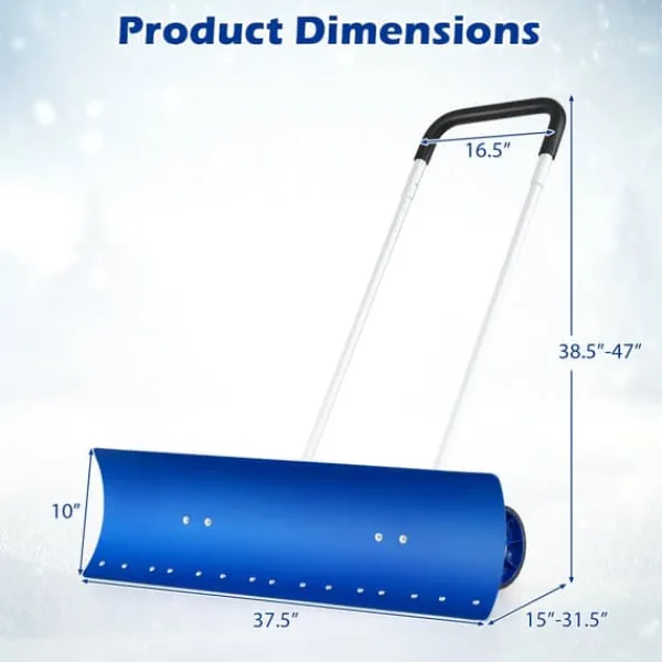 Discount Snöskyffel, 37,5x31,5-15x38,5-47, Blå Snöborttagning